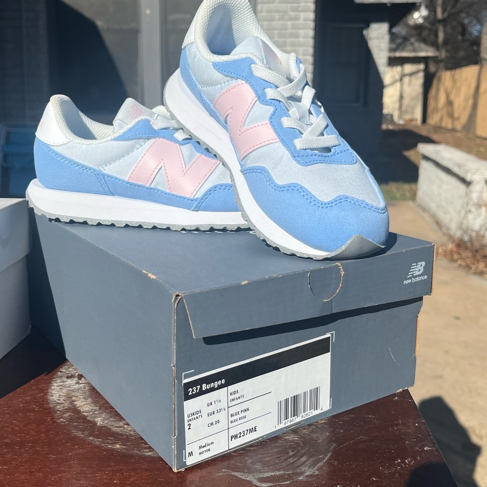 New Balance Light Blue and Pink 237 Sneakers